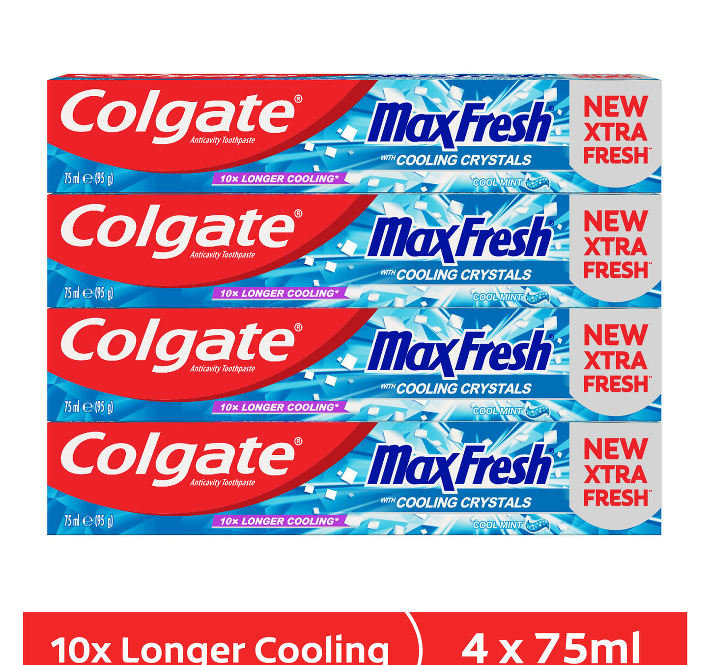 Colgate Max Fresh Cool Mint Toothpaste Value Pack 4 x 75 ml