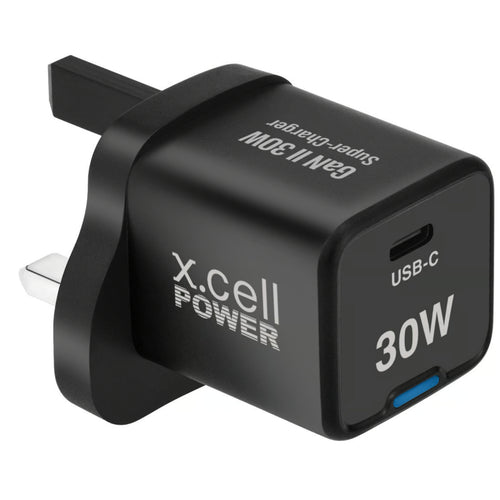 X.Cell Gan 2 Super Charger, 30W, Black, XL-HC-30W-1C-GAN-PD-BLK Lulu Hypermarket