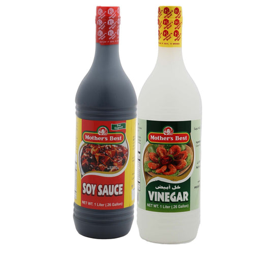 Mother's Best Soy Sauce 1 Litre + Vinegar 1 Litre