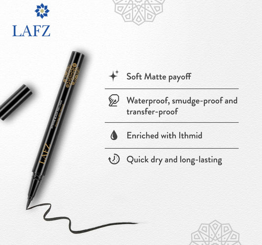 Lafz Waterproof Intense Black Pen Eye Liner, Black, 1.5 ml