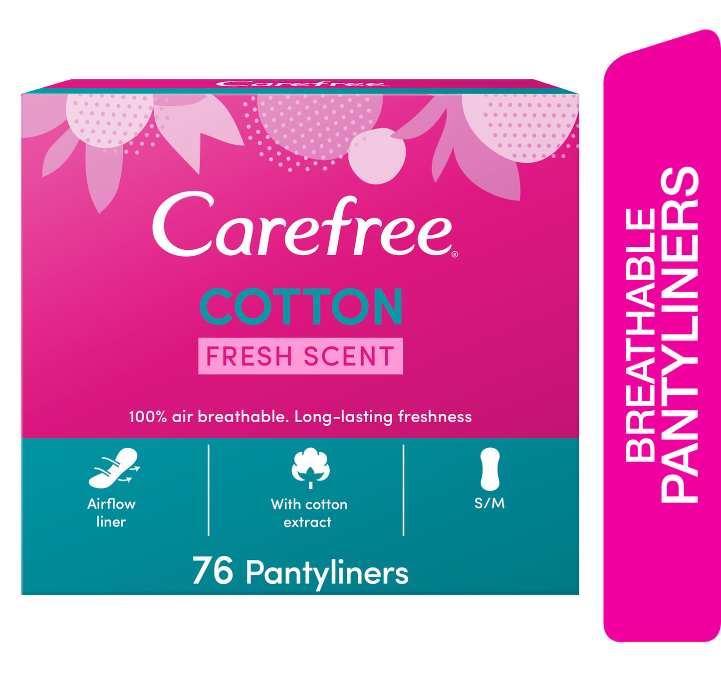 Carefree Panty Liners Cotton Feel Fresh Scented 76 pcs