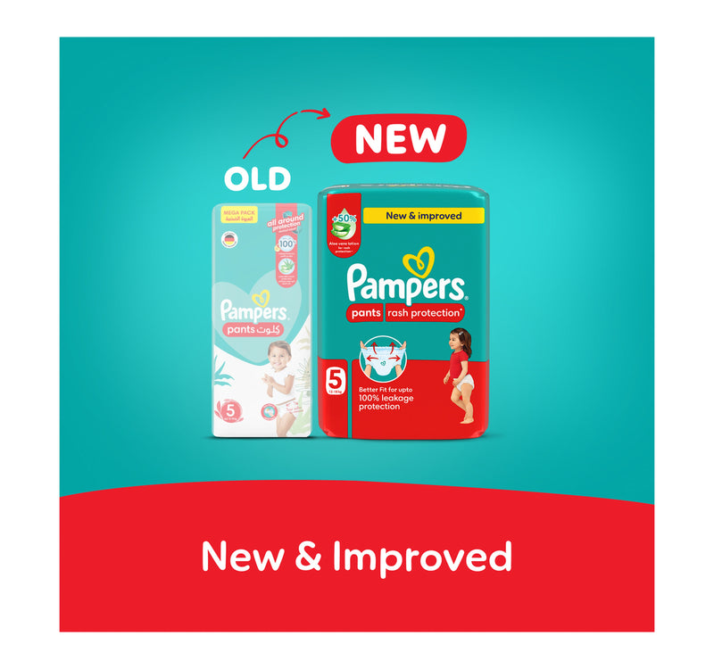 Pampers Rash Protection Pants Diapers, Size 5, 12-18kg, Value Pack, 22 pcs