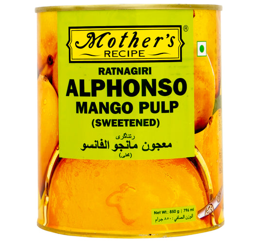 Mother's Recipe Sweetened Ratnagiri Alphonso Mango Pulp 850 g