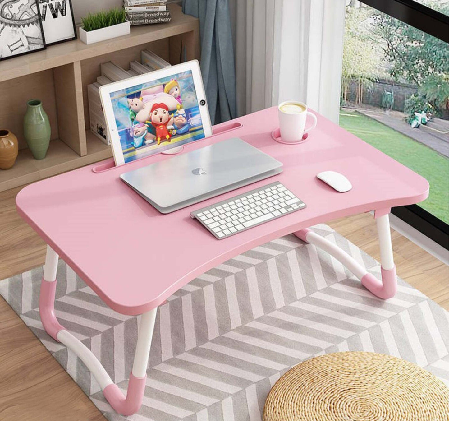 Maple Leaf Home Multi Purpose Folding Table, Pink, KT865