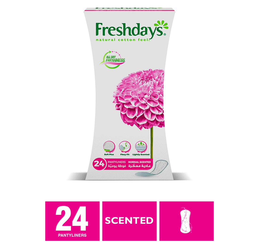فوط صحية يومية فريش دايز عادية معطرة، 24 قطعة