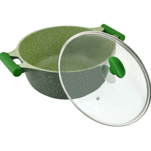 Prestige Essentials Granite Non-Stick Cast Aluminium Casserole with Lid, 26 cm, Green, PR81110