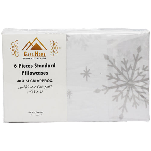 Casa Home Pillow Cases 48 x 74cm 6pcs Set Assorted