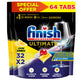 Finish Powerball Ultimate All in One Dishwasher Detergent Lemon Sparkle Scent Value Pack 2 x 32 pcs