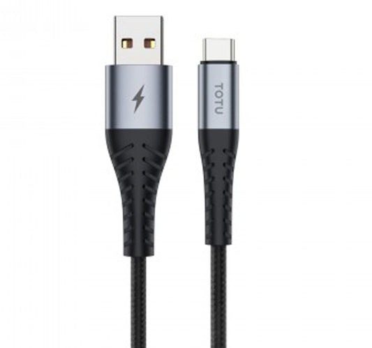 Totu Type-C Fast Charging Data Cable, 1 m, Grey, BT-010