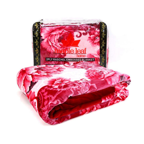Maple Leaf Blanket Embossed 200x240cm 3.8kg 2play Assorted