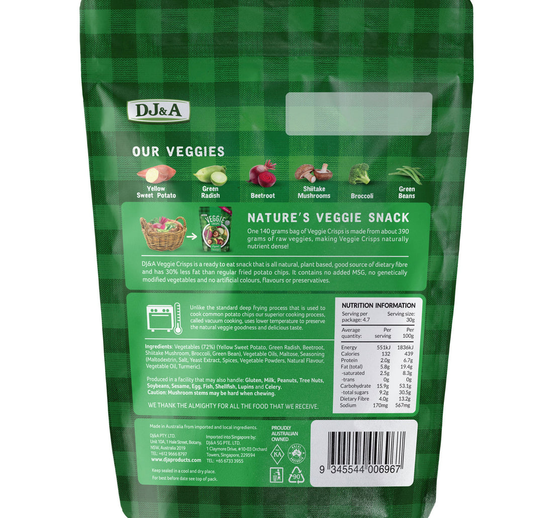 DJ&A Original Veggie Crisps 140 g