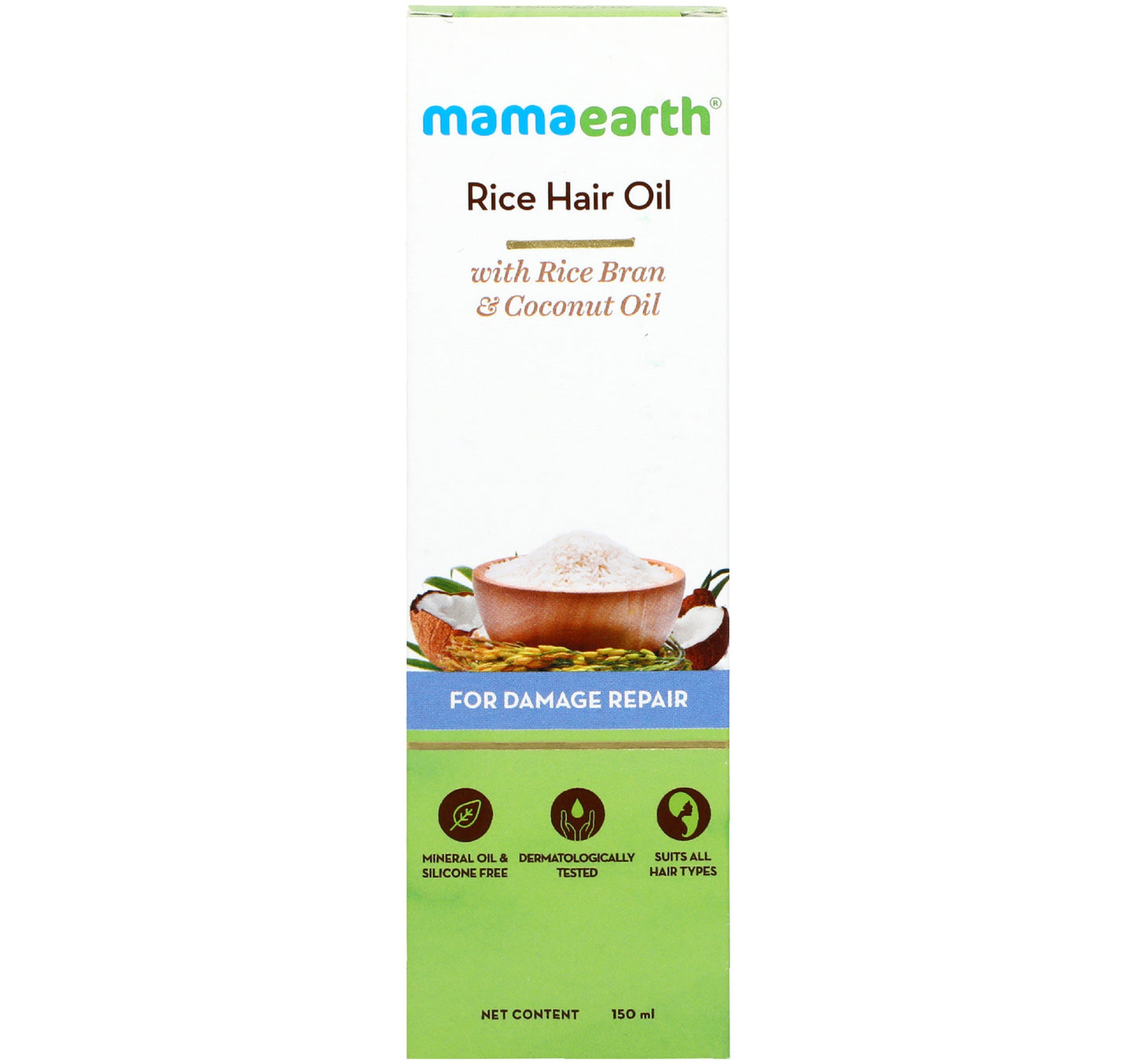 زيت شعر ماما إيرث بنخالة الأرز وجوز الهند 150 مل