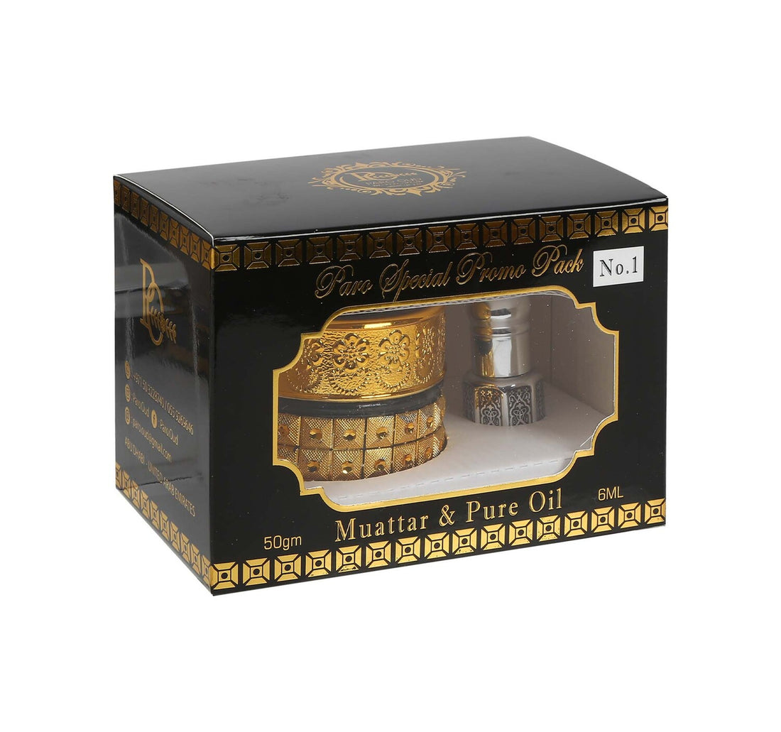 بارو عود عبوة ترويجية خاصة رقم 1 معطر 50 جرام + زيت نقي 6 مل