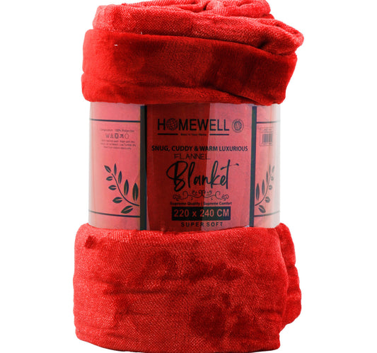 Homewell Flannel Blanket, 220 x 240 cm, Assorted
