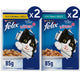 Purina Felix As Good As It Looks Kitten Cat Food in Jelly (2 x 85 g Chicken Pouches + 2 x 85 g Tuna Pouches)