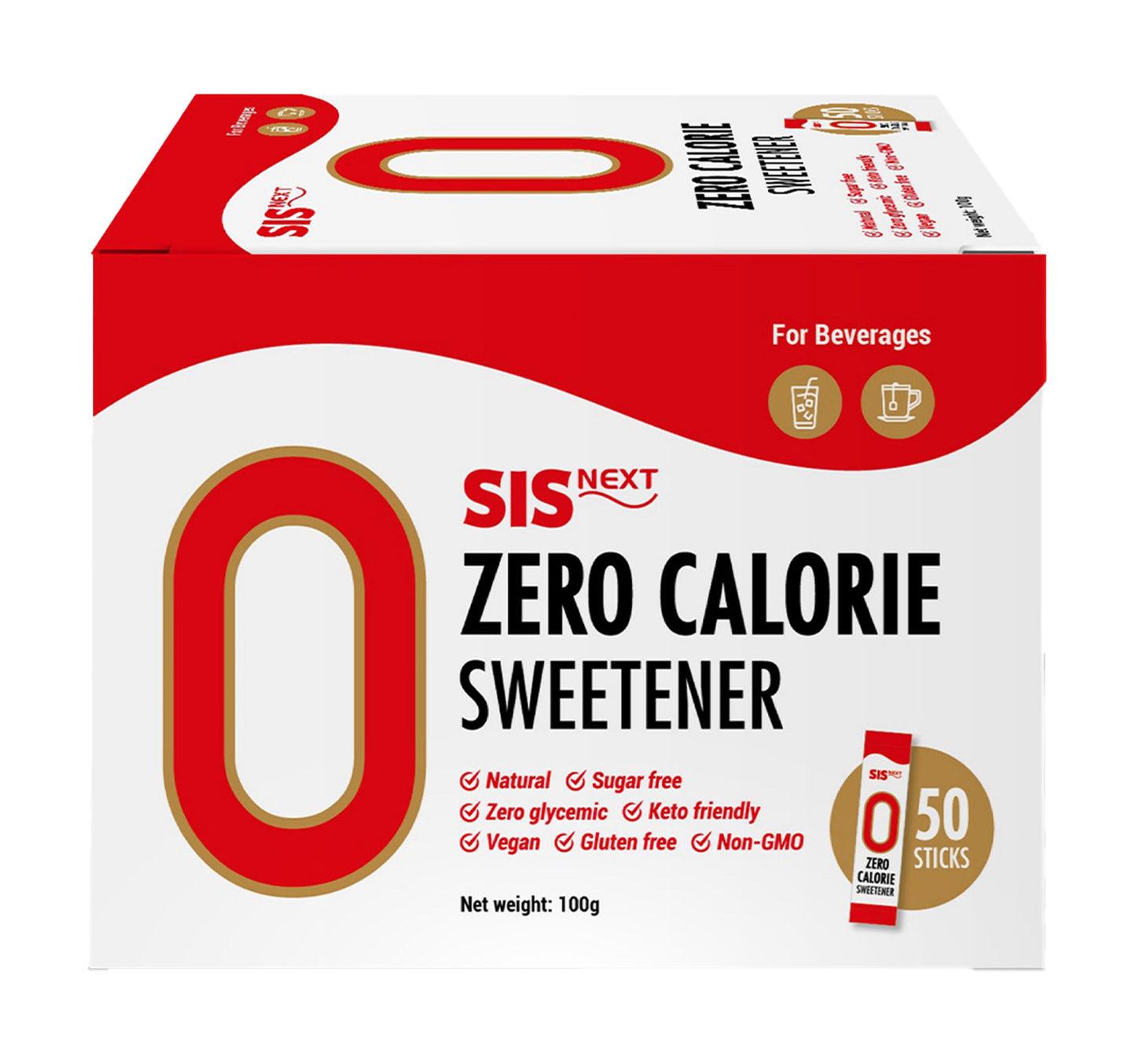 SIS Zero Calorie Sweetener Sticks 50pcs 100 g