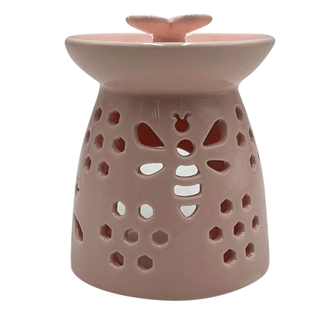 Maple Leaf Ceramic Oil Burner 13.2cm Beige
