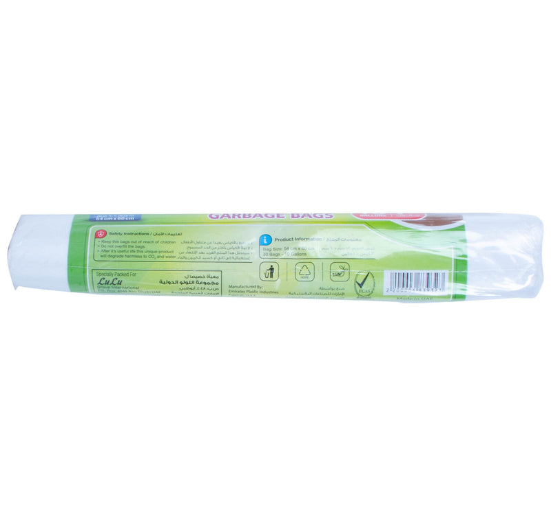 Home Mate White Garbage Bags Size 54cm x 60cm 30pcs
