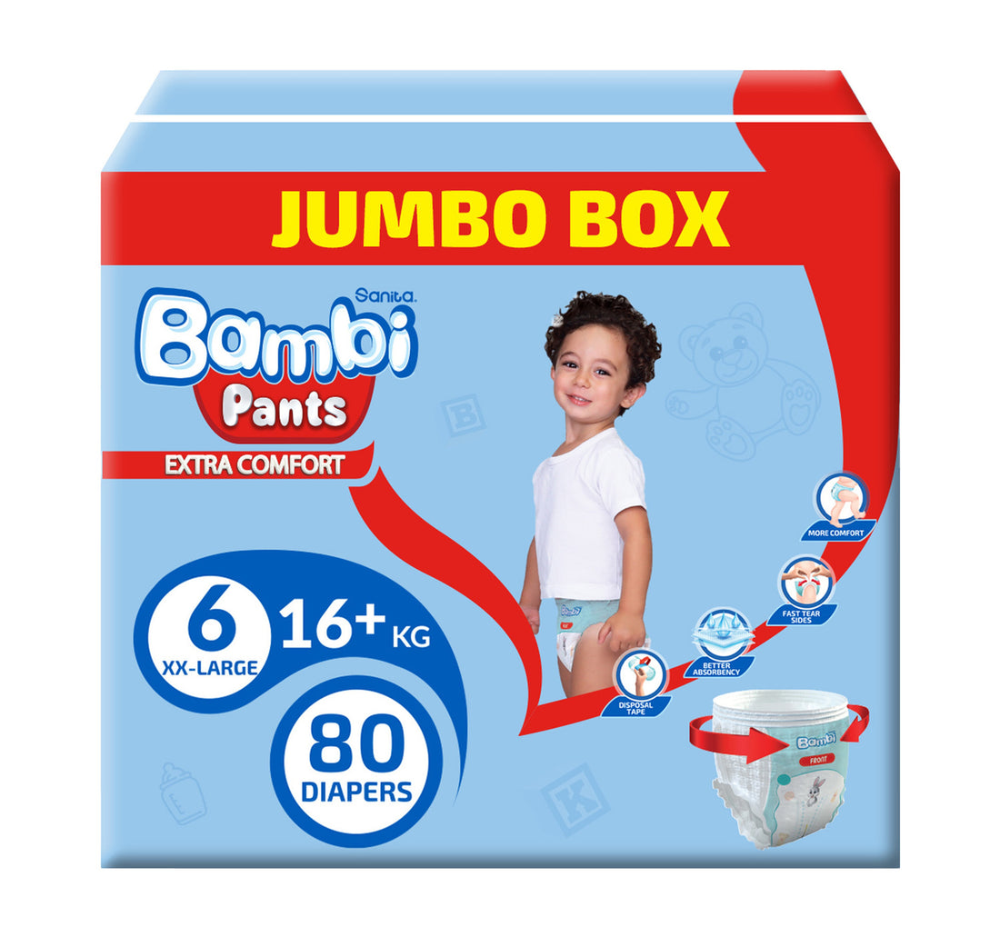 Sanita Bambi Baby Diaper Pants Size 6 Extra Large 16+ kg 80 pcs