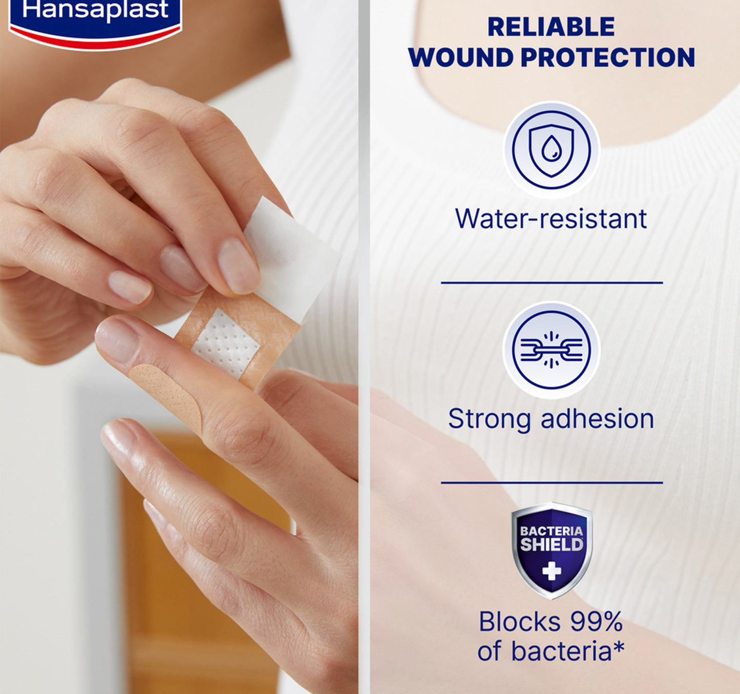 Hansaplast Universal Wound Plasters Water-resistant Strong Adhesion 20 pcs