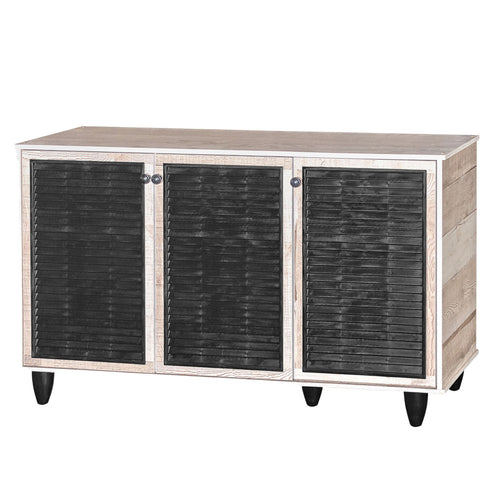 Maple Leaf Home Shoe Cabinet, 3 Door, Light Oak, 888-LO