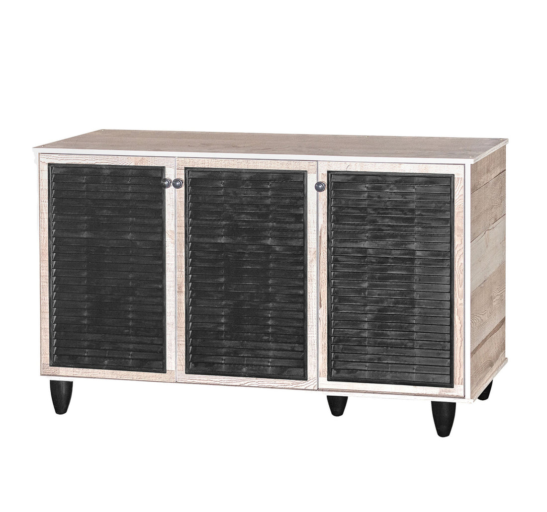 Maple Leaf Home Shoe Cabinet, 3 Door, Light Oak, 888-LO