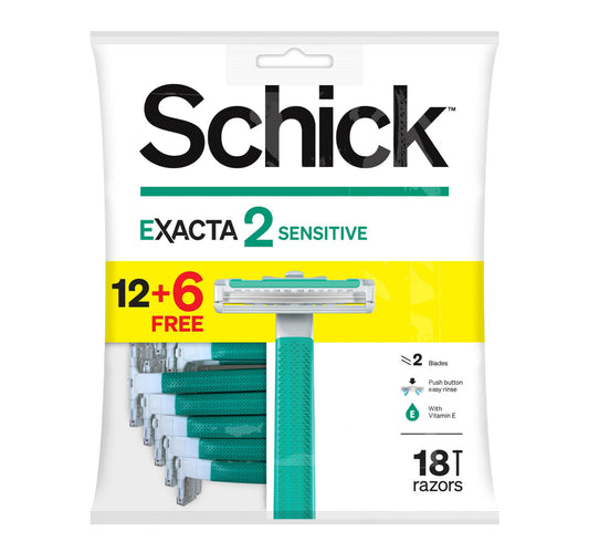 Schick Exacta 2 Sensitive Disposable Razor Value Pack 18 pcs