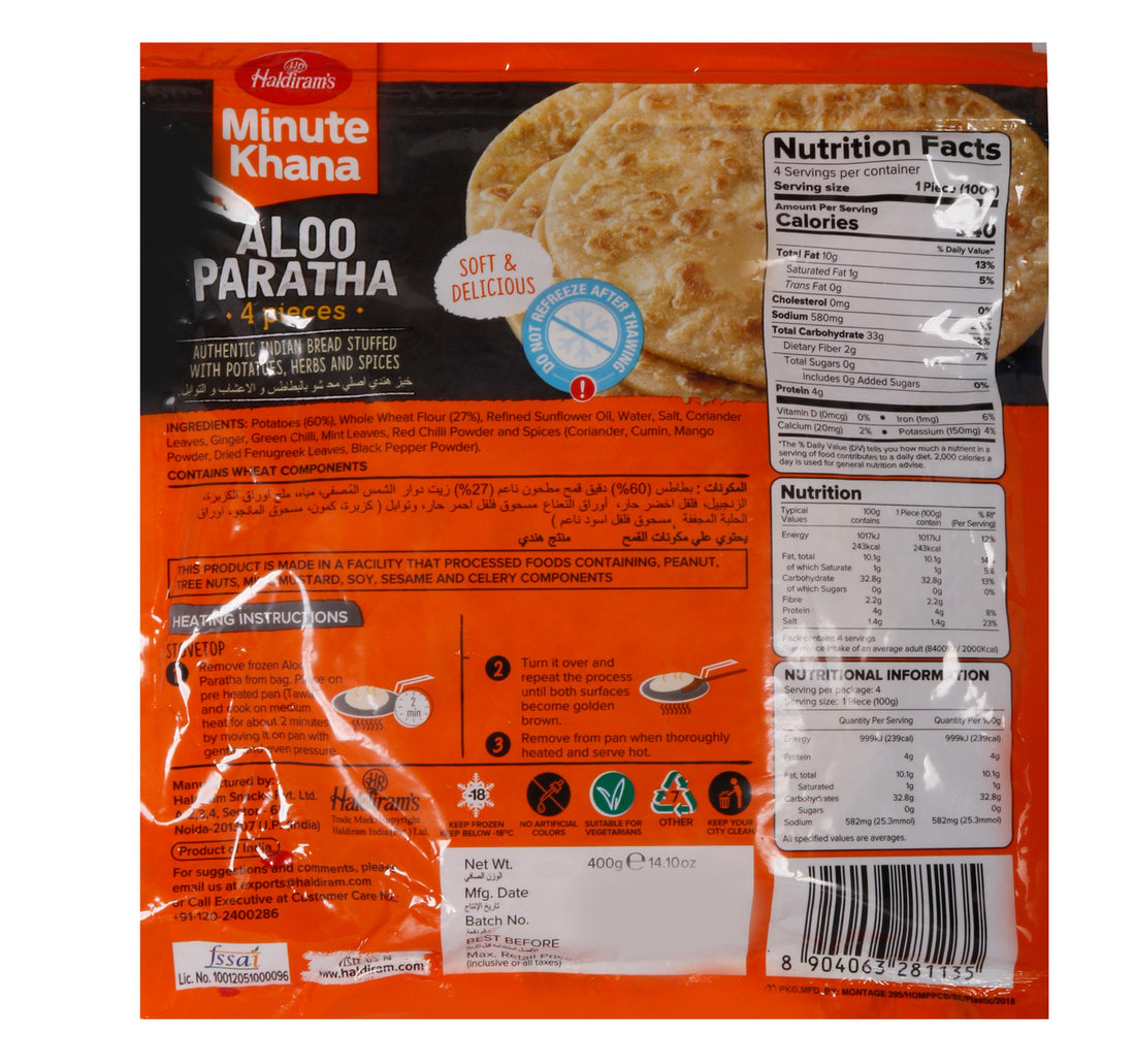 Haldiram's Minute Khana Aloo Paratha 400 g