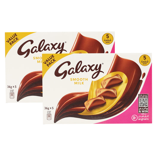 Galaxy Smooth Milk Chocolate Value Pack 5 x 36 g 2 pkt