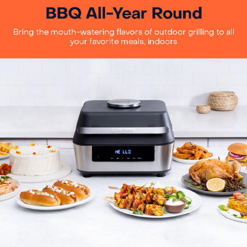 Nutricook Smart Indoor Grill and Air Fryer XL, 8.5L, 1760 W, Stainless Steel/Black, NC-AFG960