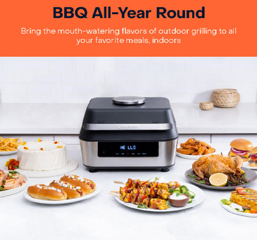 Nutricook Smart Indoor Grill and Air Fryer XL, 8.5L, 1760 W, Stainless Steel/Black, NC-AFG960