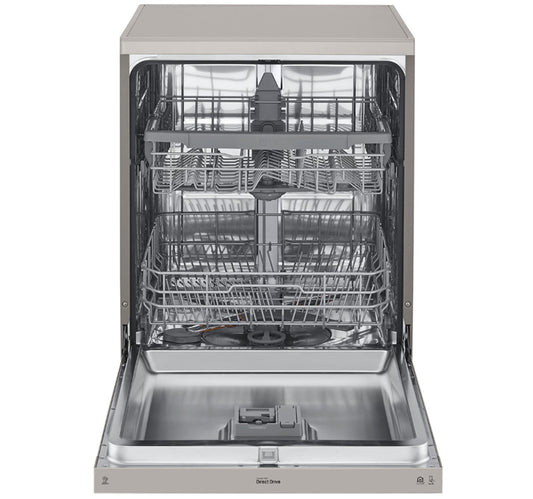LG Free Standing Dishwasher, 8 Programs, 14 Place Settings, Platinum Silver, DFB512FP