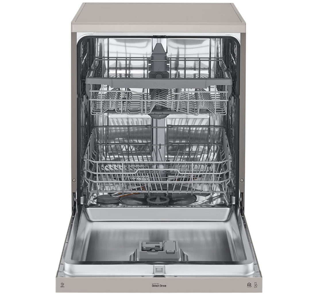 LG Free Standing Dishwasher, 8 Programs, 14 Place Settings, Platinum Silver, DFB512FP