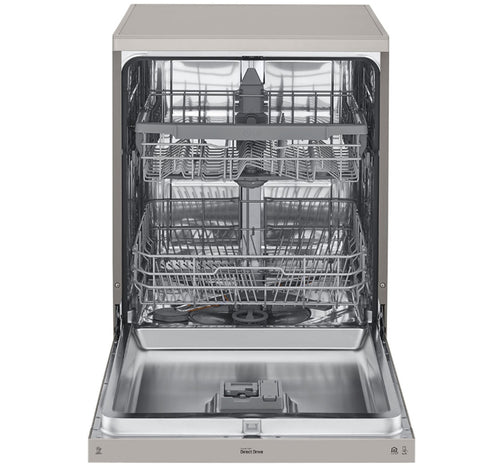 LG Free Standing Dishwasher, 8 Programs, 14 Place Settings, Platinum Silver, DFB512FP