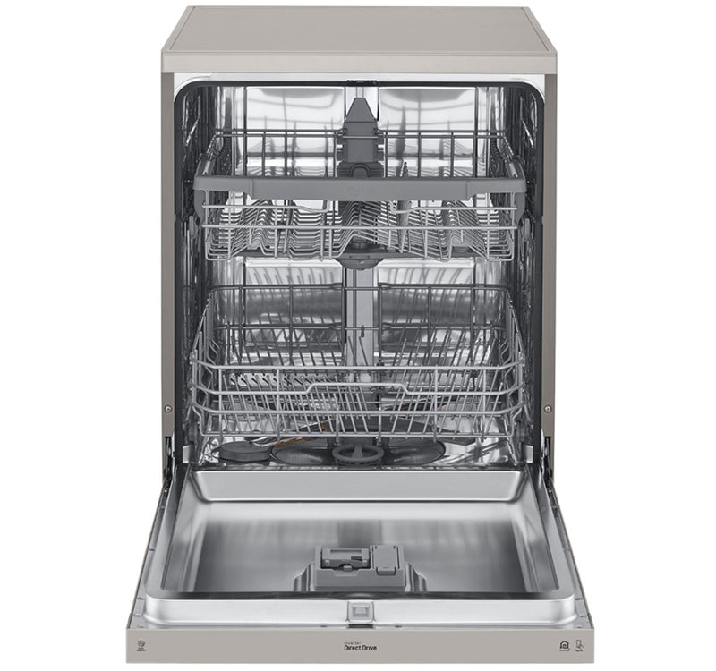 LG Free Standing Dishwasher, 8 Programs, 14 Place Settings, Platinum Silver, DFB512FP