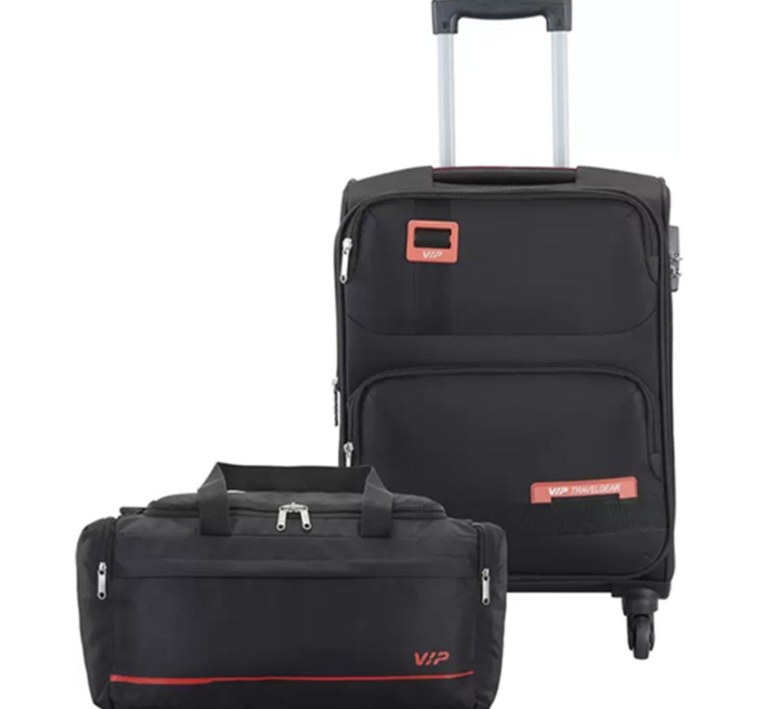 VIP Domina 4 Wheel Soft Trolley 55cm Black + Duffle Bag