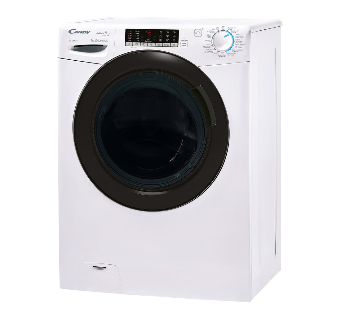 Candy Front Load Washing Machine, 7 kg, 1200 RPM, White, CSO276TWMB-19