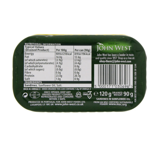 John West Sardines In Sunflower Oil 120 g