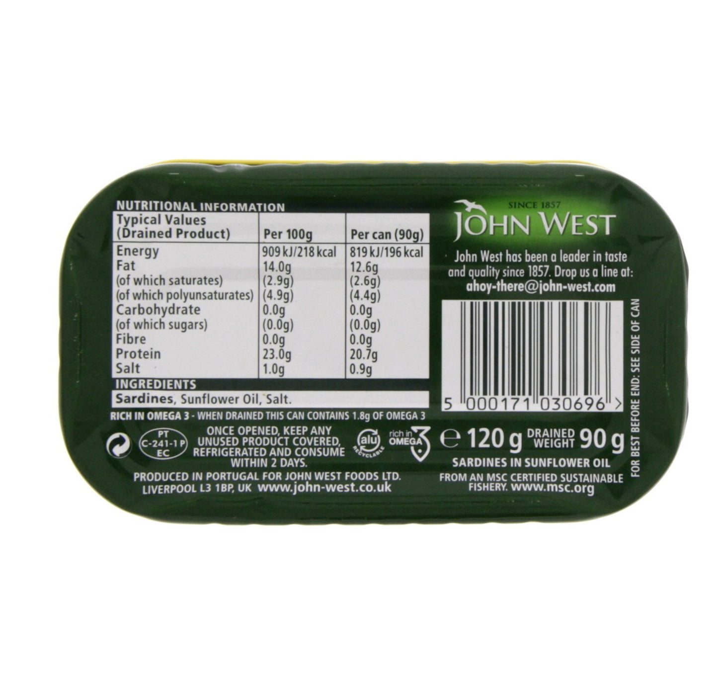 John West Sardines In Sunflower Oil 120 g