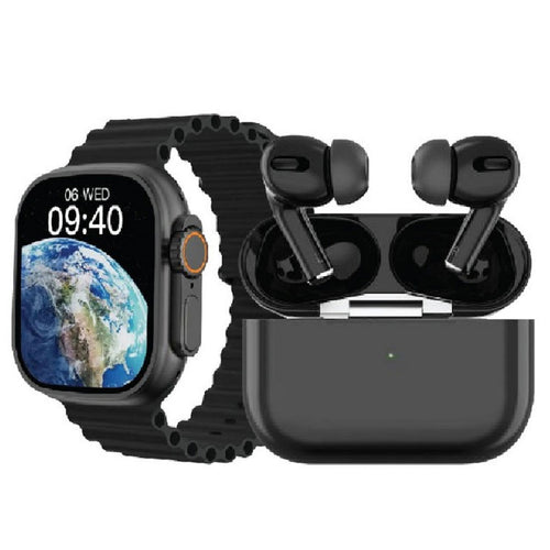 Iends Smartwatch and Earbuds Combo, Black, IE-BD6534