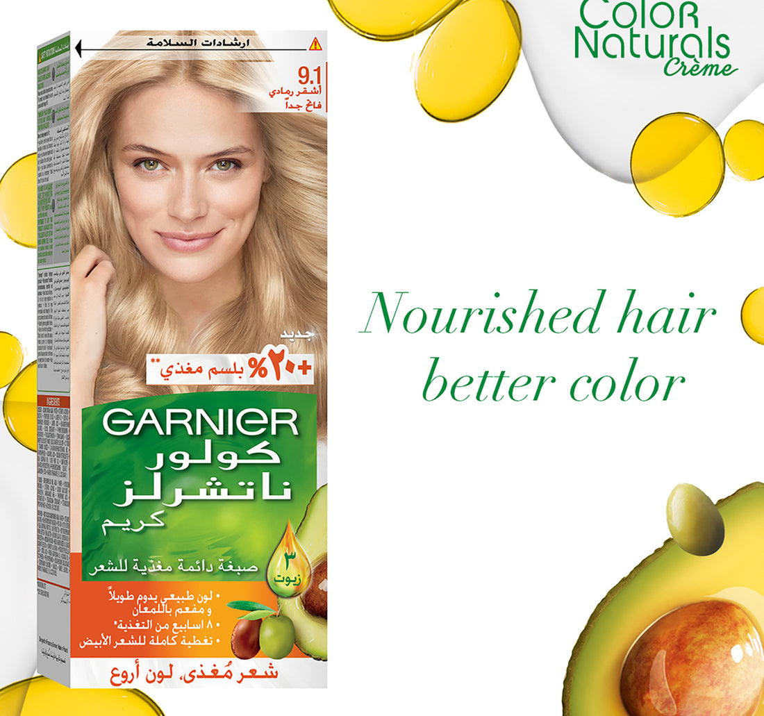Garnier Color Naturals Creme Nourishing Permanent Hair Color 9.1 Natural Extra Light Ash Blonde 1 pkt