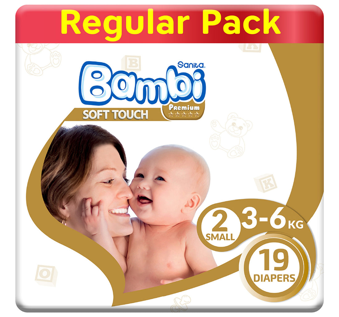 Sanita Bambi Baby Diaper Regular Pack Size 2 Small 3-6 kg 19 pcs
