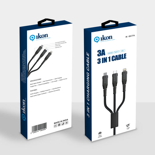 Ikon 3in1-Charging Cable,IKIDC774,1.2M