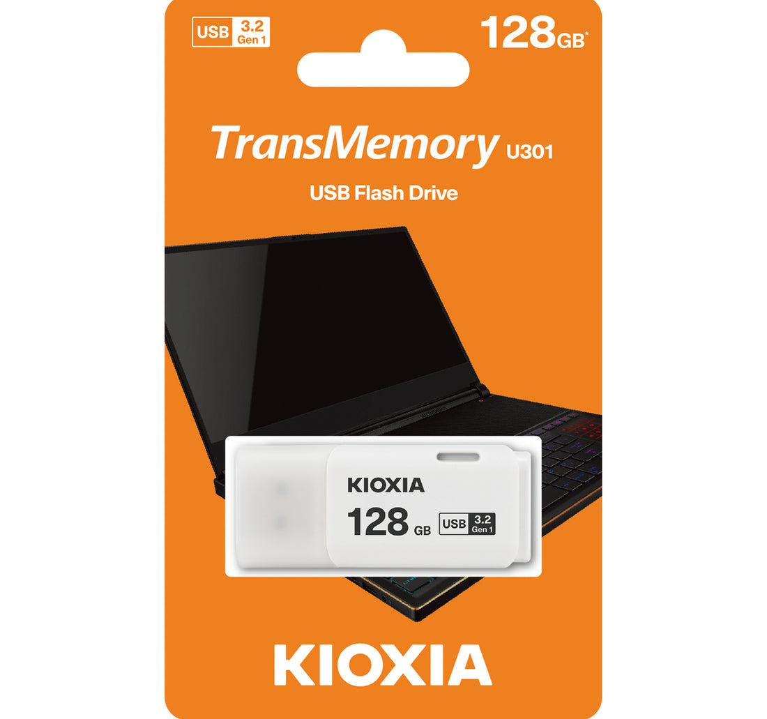 Kioxia USB 3.2 Flash Drive, 128 GB, LU301W128GG4