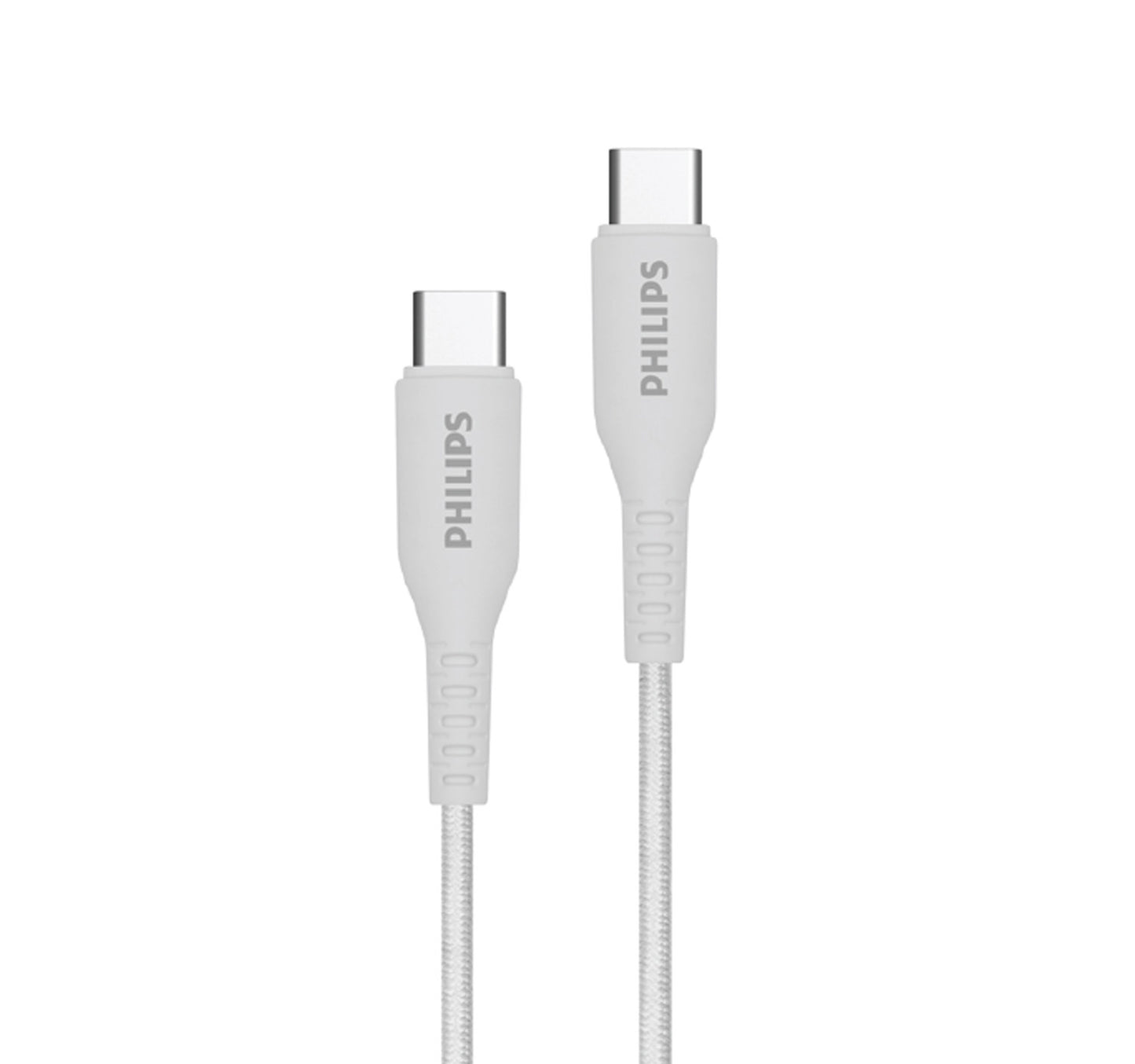 Philips Braided Type C to C Cable, 1.2 m, White, DLC8701P