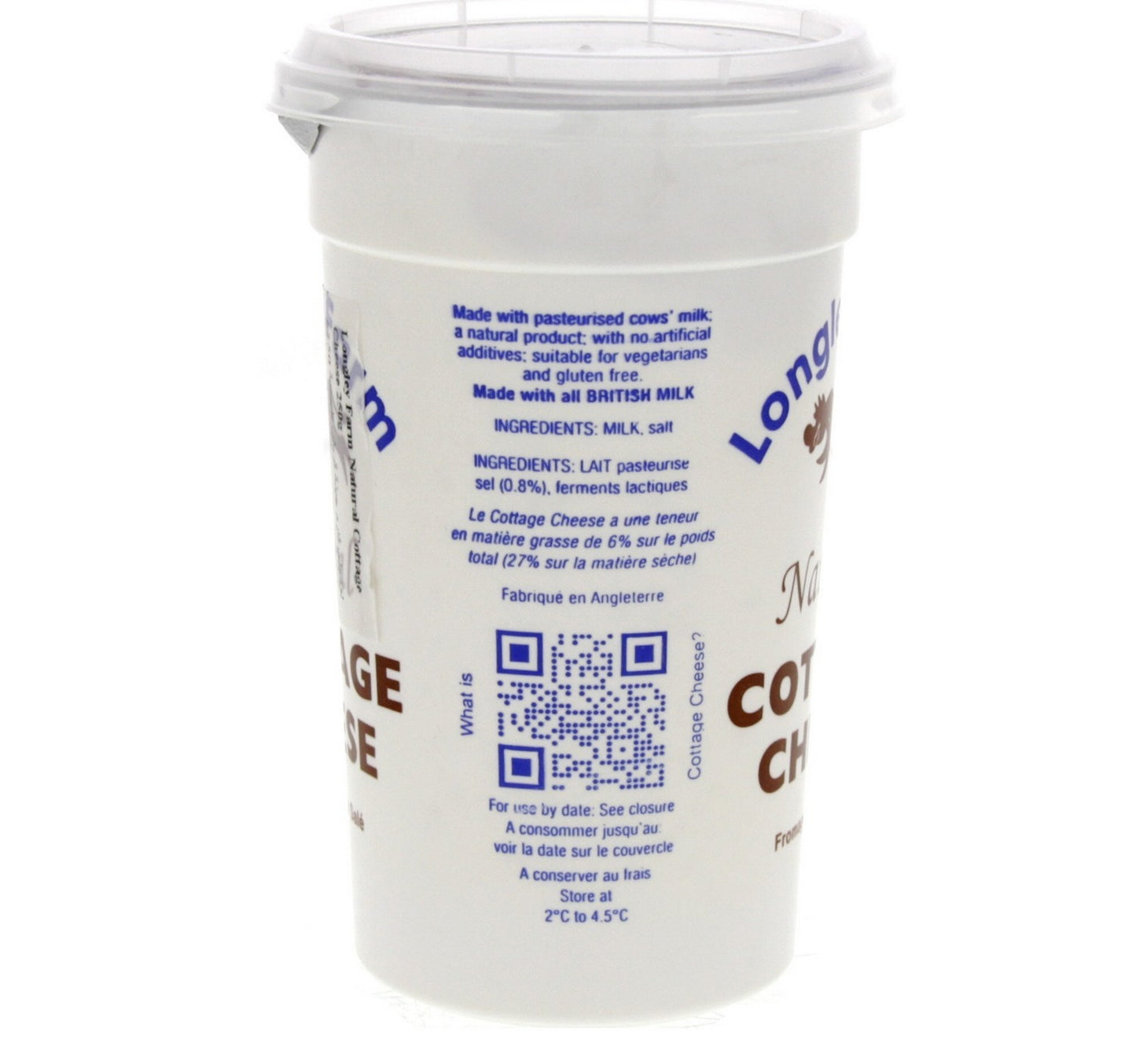 Longley Farm Natural Cottage Cheese 250 g