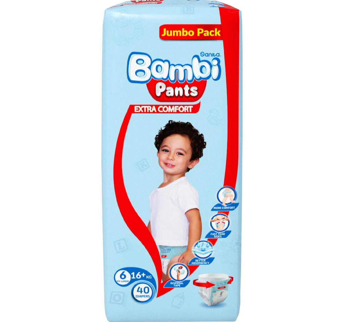 Sanita Bambi Baby Diaper Pants Size 6 XX-Large 16+ kg 40pcs