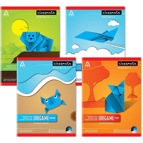 Classmate Exercise Book Centre Stapled 240x180mm 56-GSM Square 10MM 200 Pages Assorted
