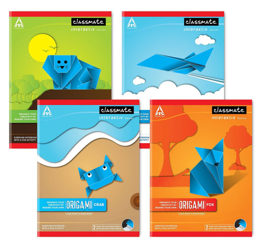 Classmate Exercise Book Centre Stapled 240x180mm 56-GSM Square 10MM 200 Pages Assorted