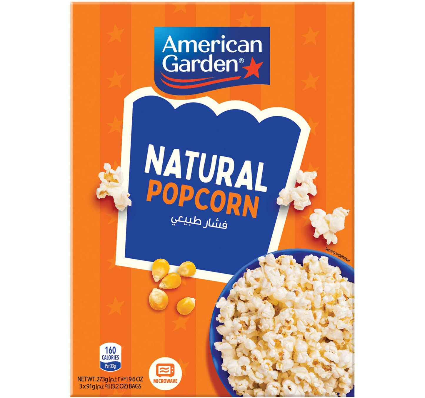 American Garden Gluten Free Microwave Natural Popcorn 273 g